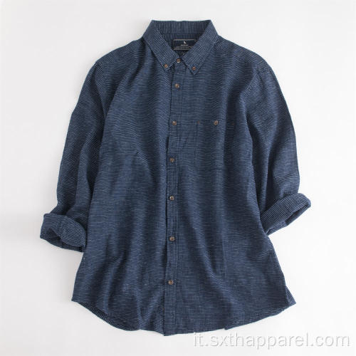 Camicia casual a righe fiammate manica lunga da uomo resistente